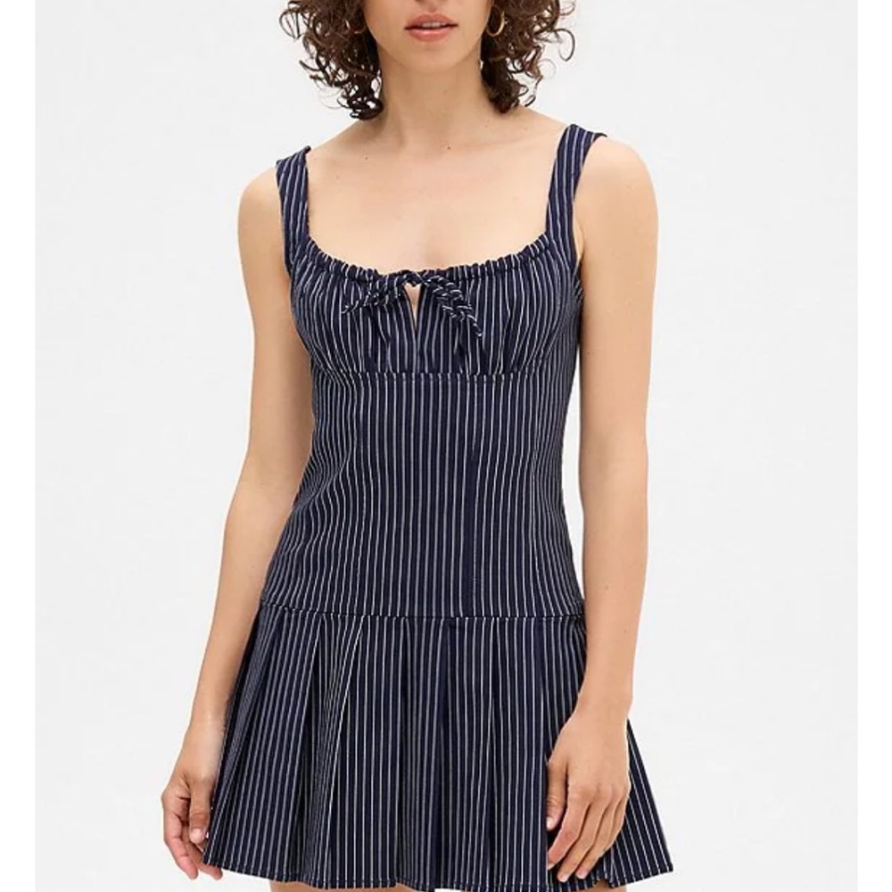 BDG Navy and White Striped Mini Dress